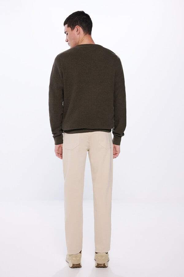 Springfield Pantalón color lavado slim fit beige