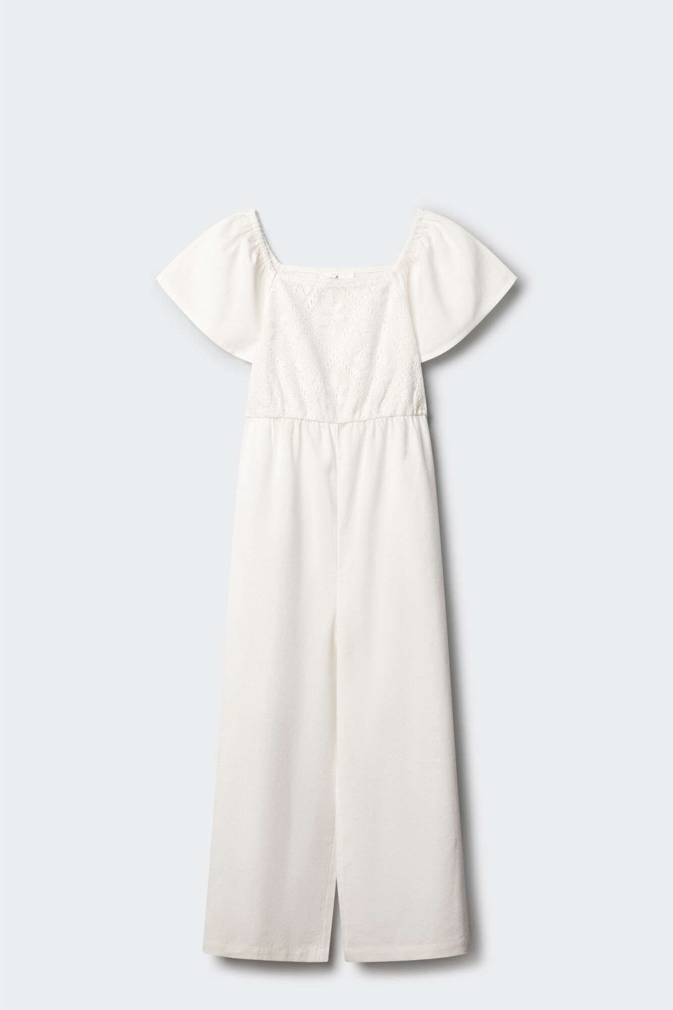 Springfield Kids Overol bordado suizo para ni&ntilde;a marfil