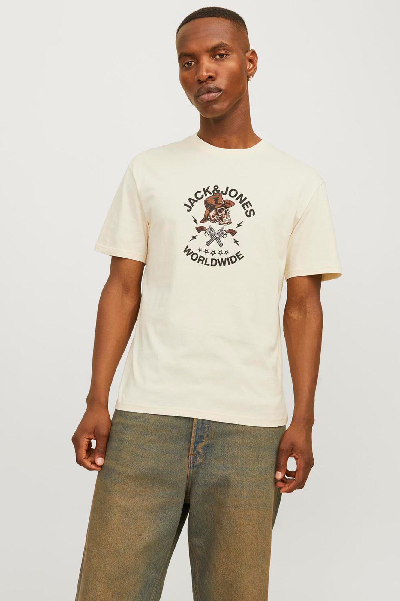 Jack & Jones Playera regular fit Skull beige