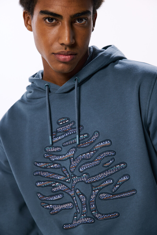 Springfield Sudadera árbol capucha azul