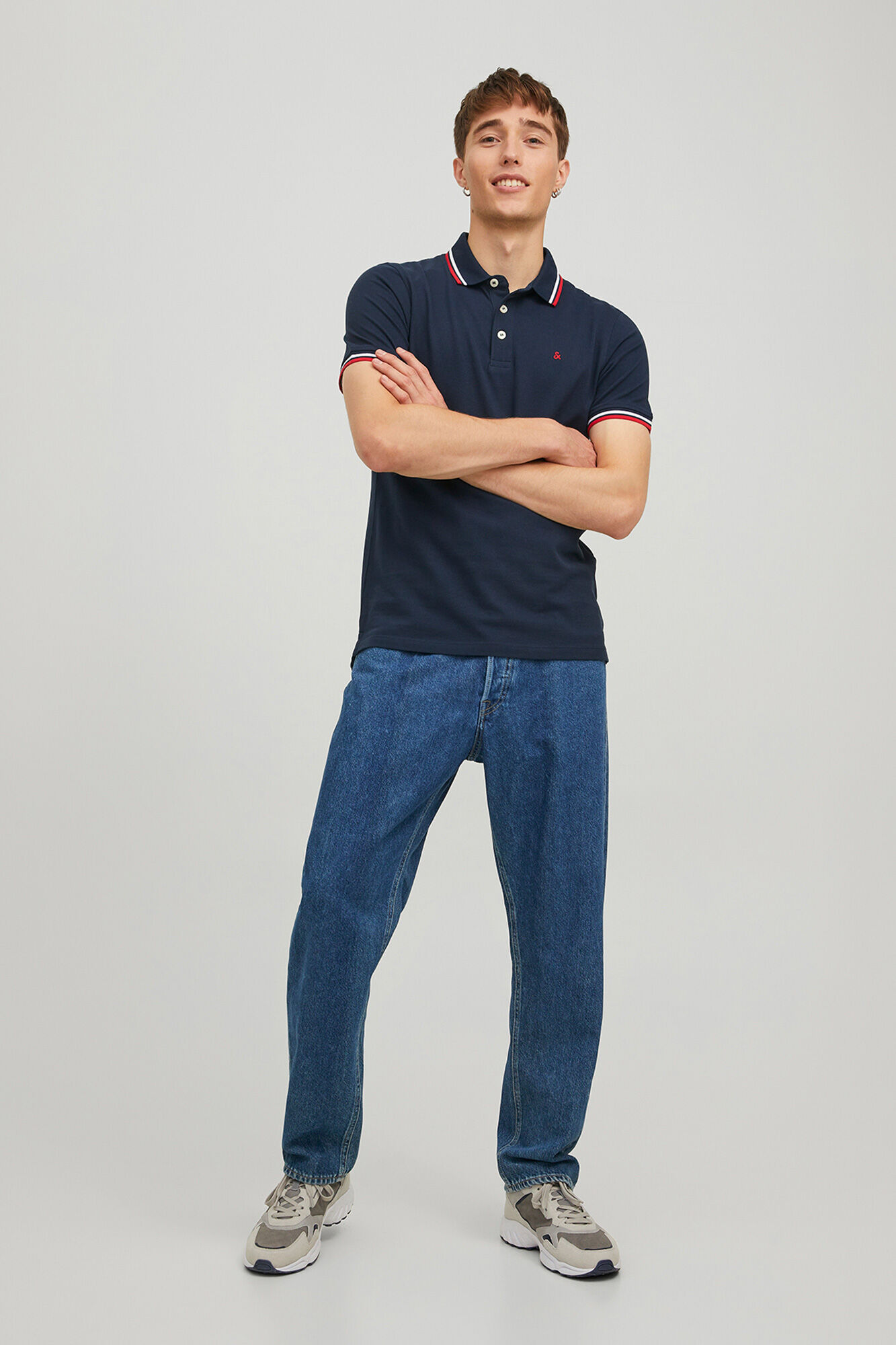 Jack & Jones Polo slim fit azul tinta