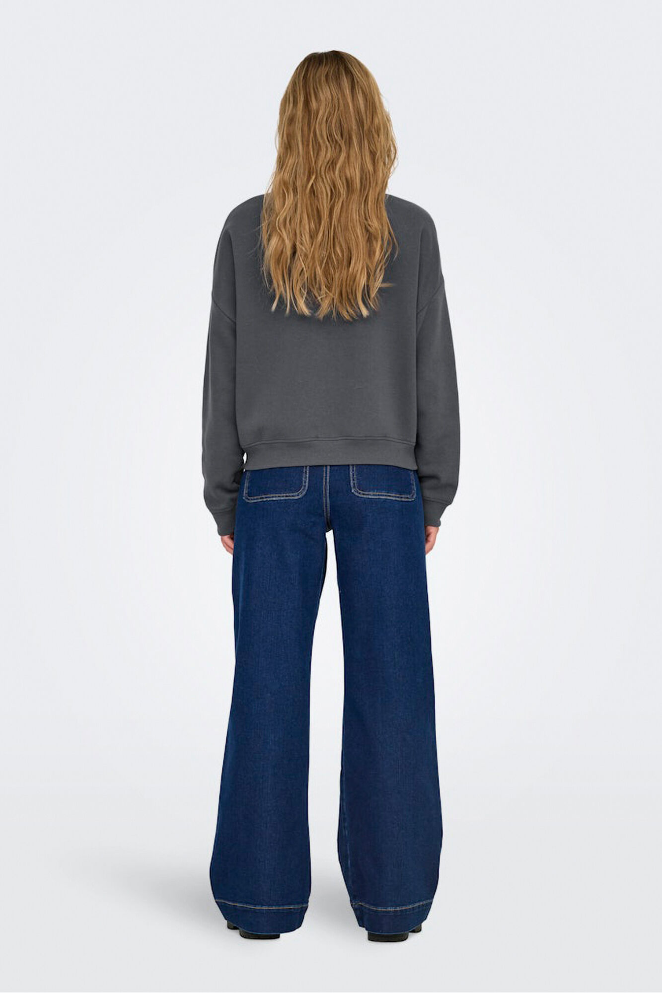 Only Sudadera de cuello redondo azul tinta