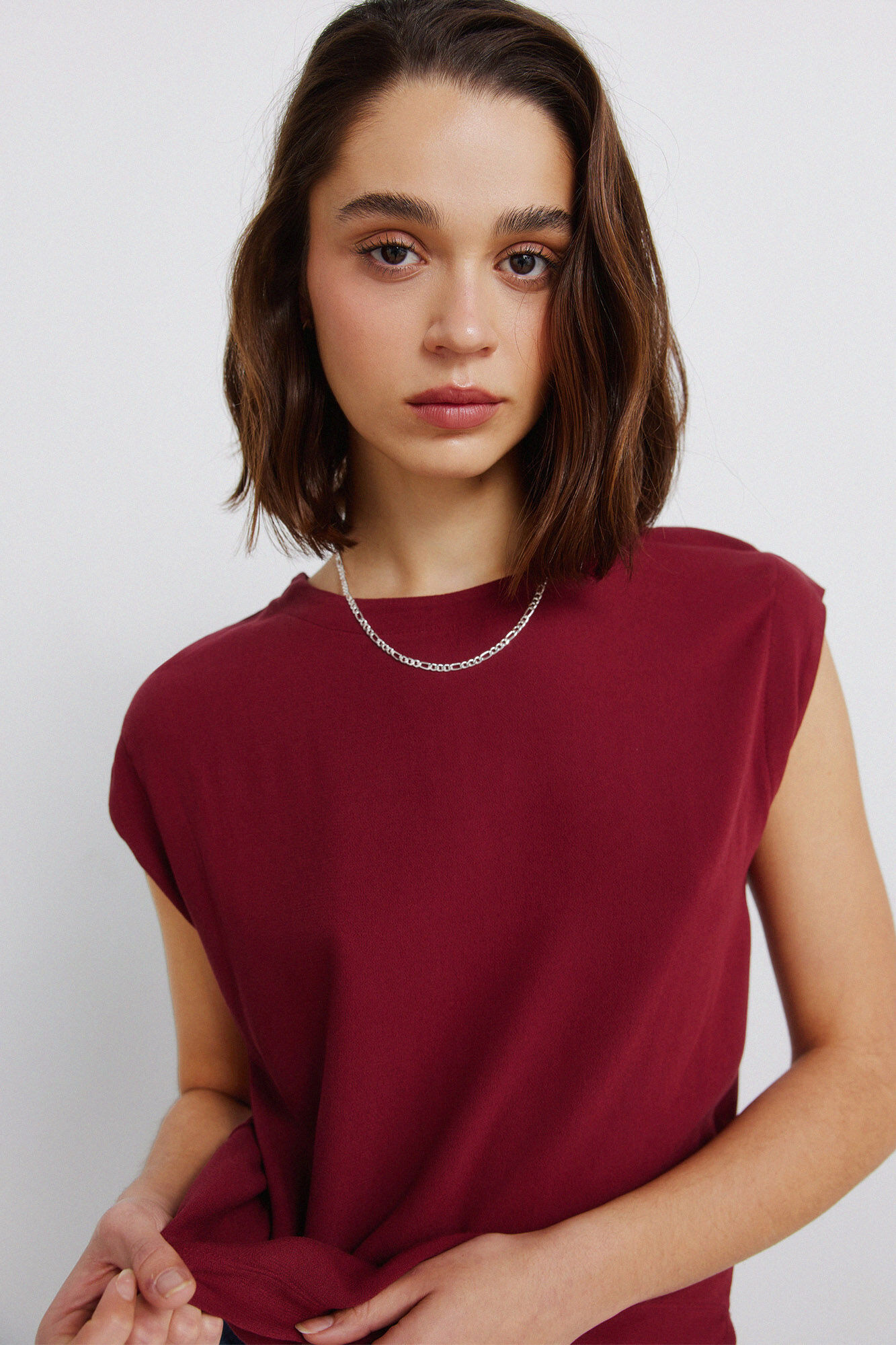 Springfield Playera recta b&aacute;sica lisa p&uacute;rpura