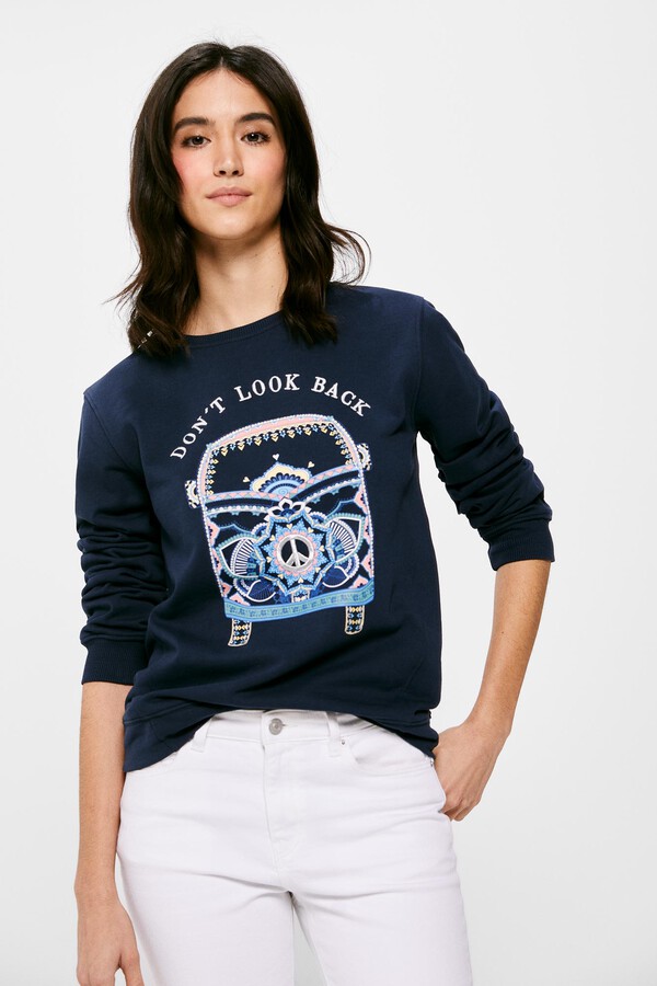 Springfield Sudadera "Don´t look back" marino