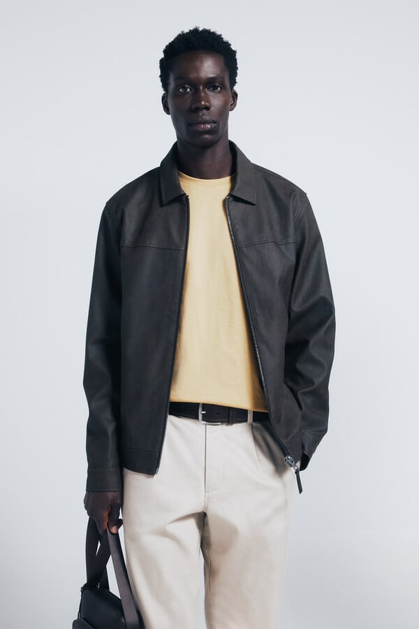 Springfield Chamarra efecto piel estampado