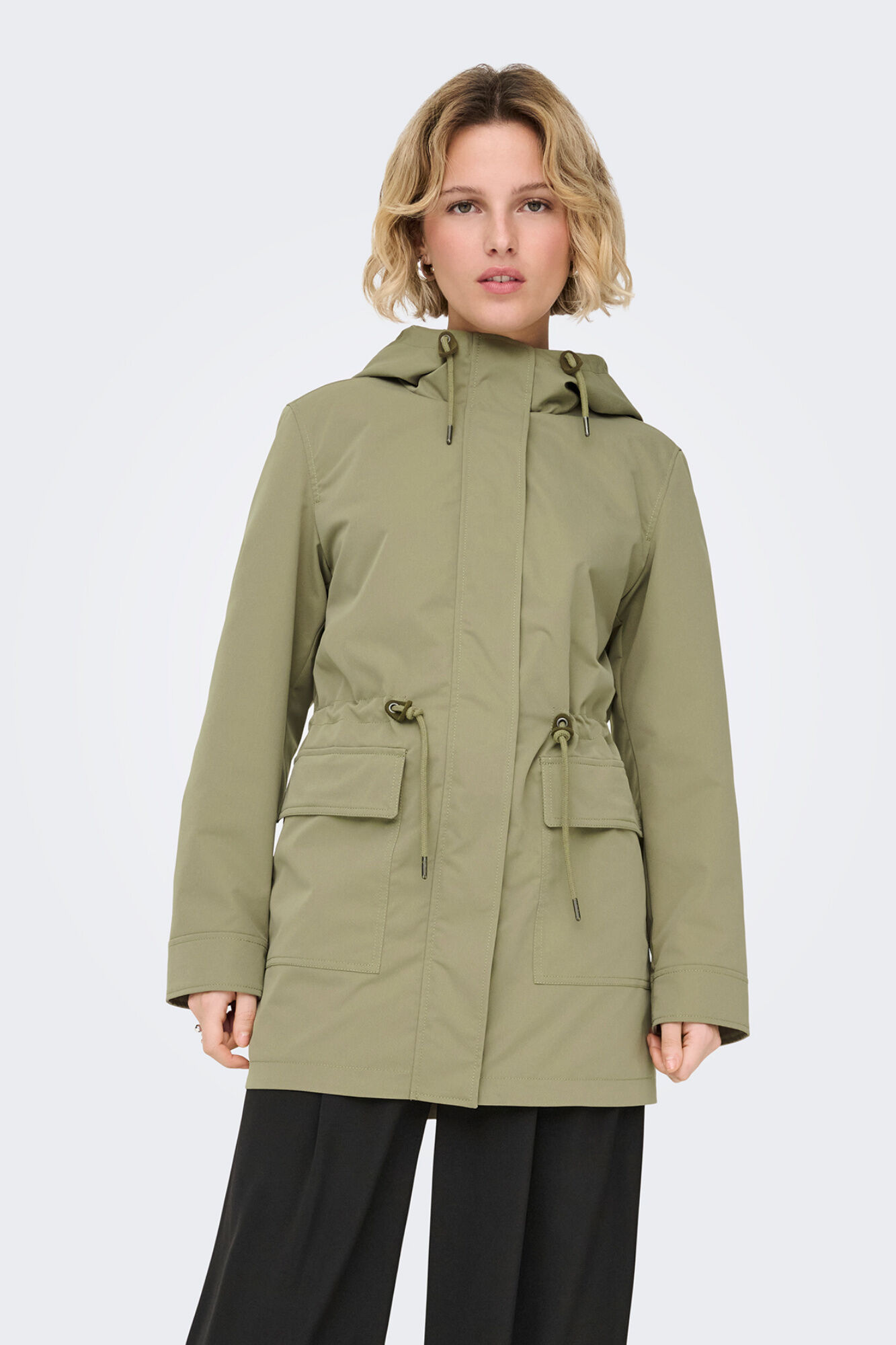 Only Parka con capucha kaki