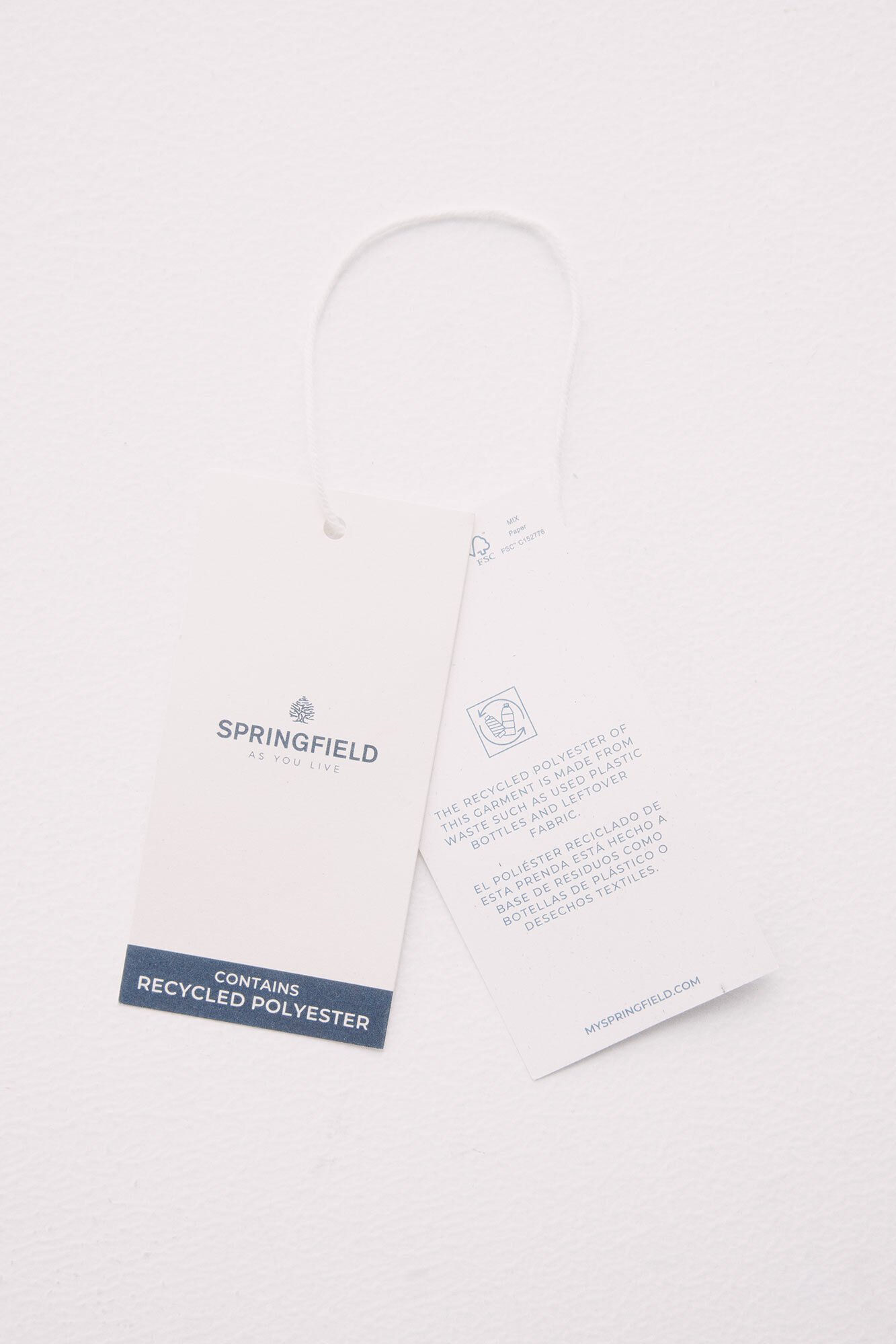 Springfield Vestido midi blanco bordado suizo natural