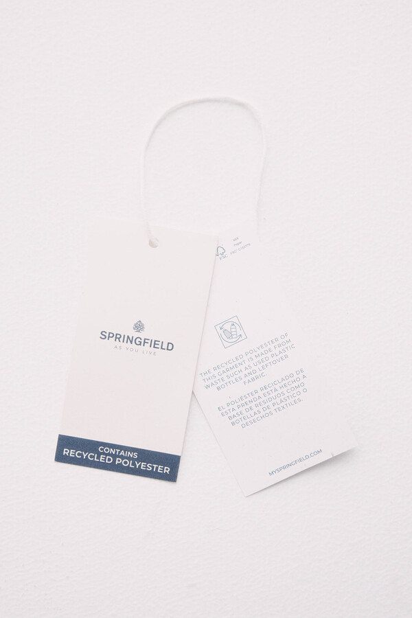 Springfield Vestido midi blanco bordado suizo natural