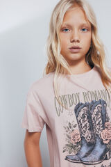 Springfield Playera botas cowboy niña rosa