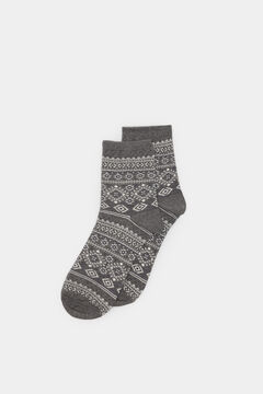 Springfield Calcetín largo jacquard gris