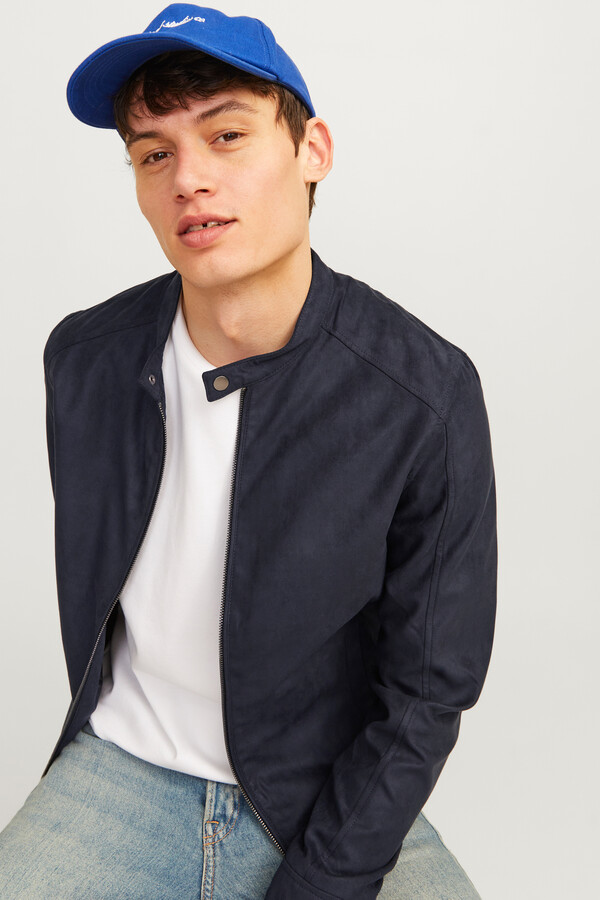 Jack & Jones Chamarra motera simil ante negro