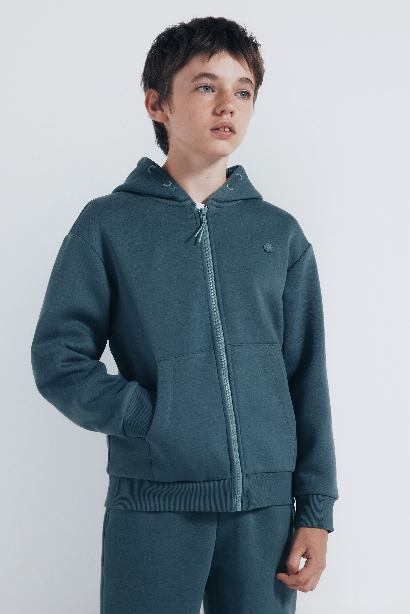 Springfield Kids Sudadera abierta con capucha ni&ntilde;o azul