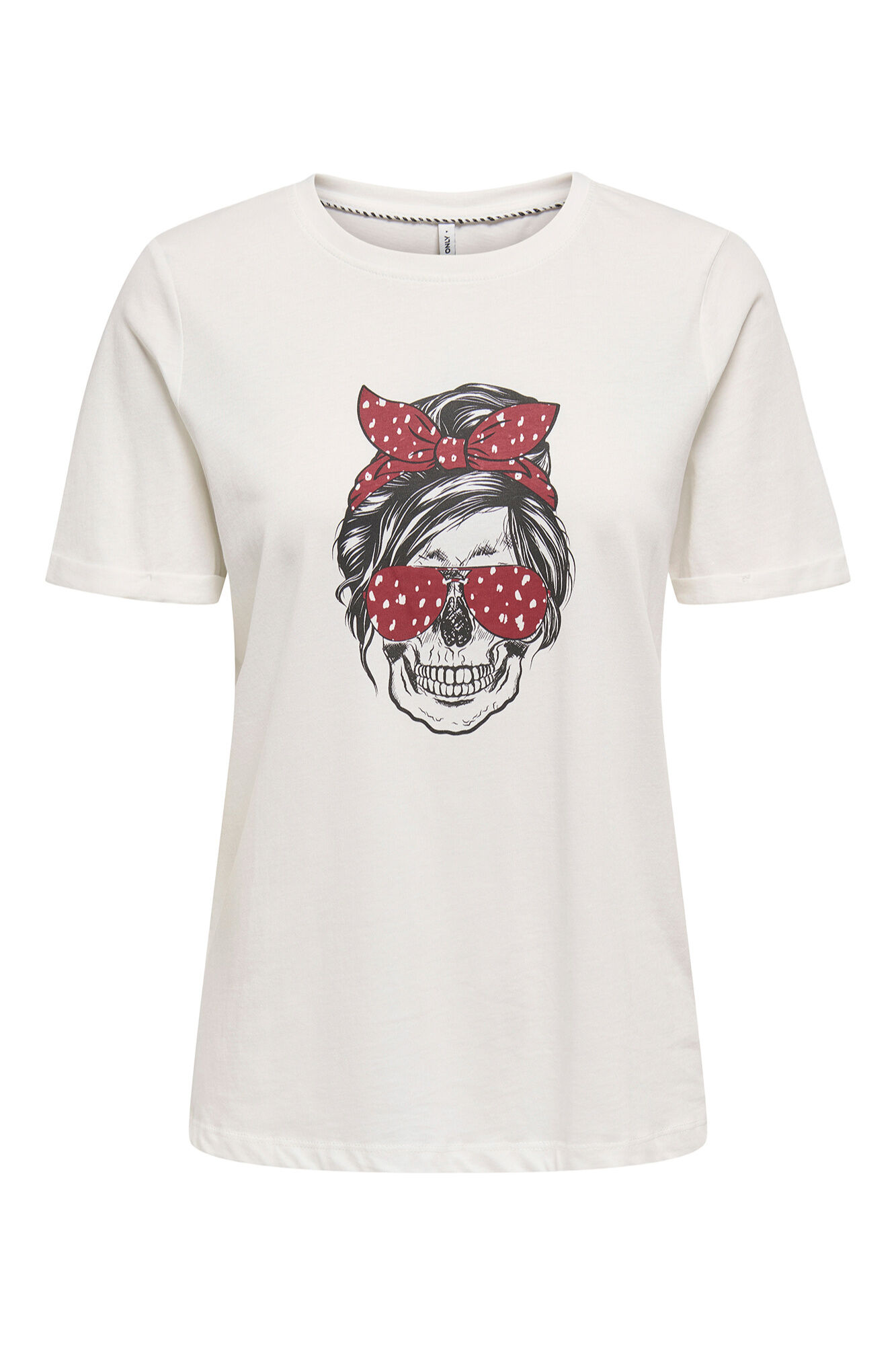 Only Playera con dibujo frontal blanco