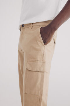 Springfield Pantalón chino cargo comfort slim fit beige