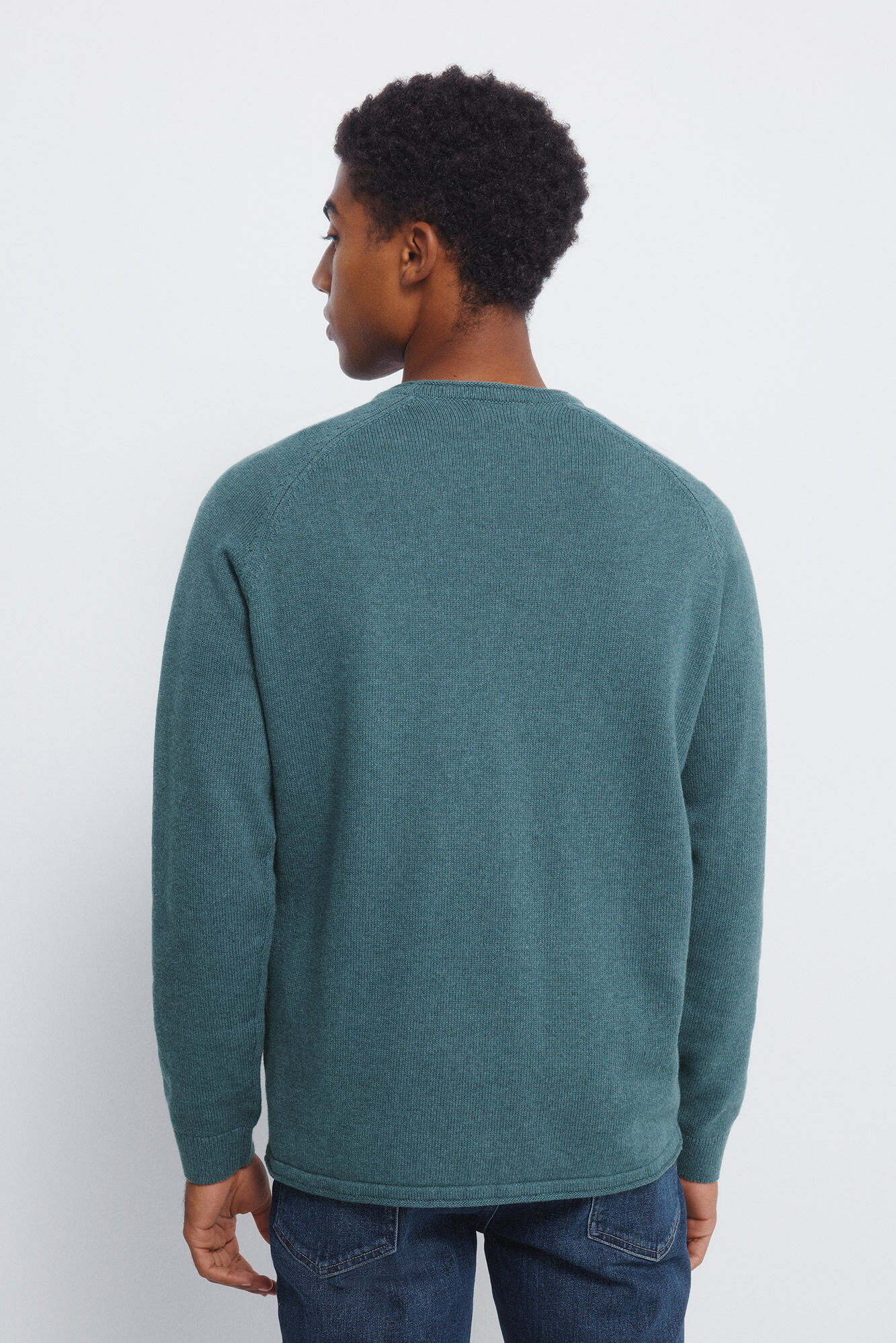 Springfield Jersey de cuello liso azul