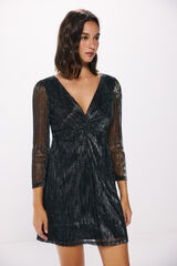 Springfield Vestido corto lurex negro