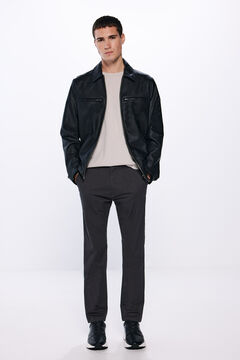 Springfield Pantalón chino microestampado slim fit gris
