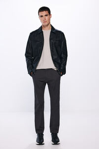 Springfield Pantalón chino microestampado slim fit gris