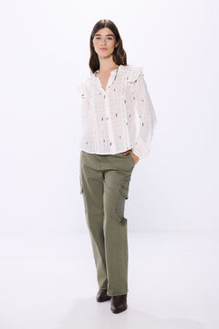 Springfield Blusa bordados lace estampado