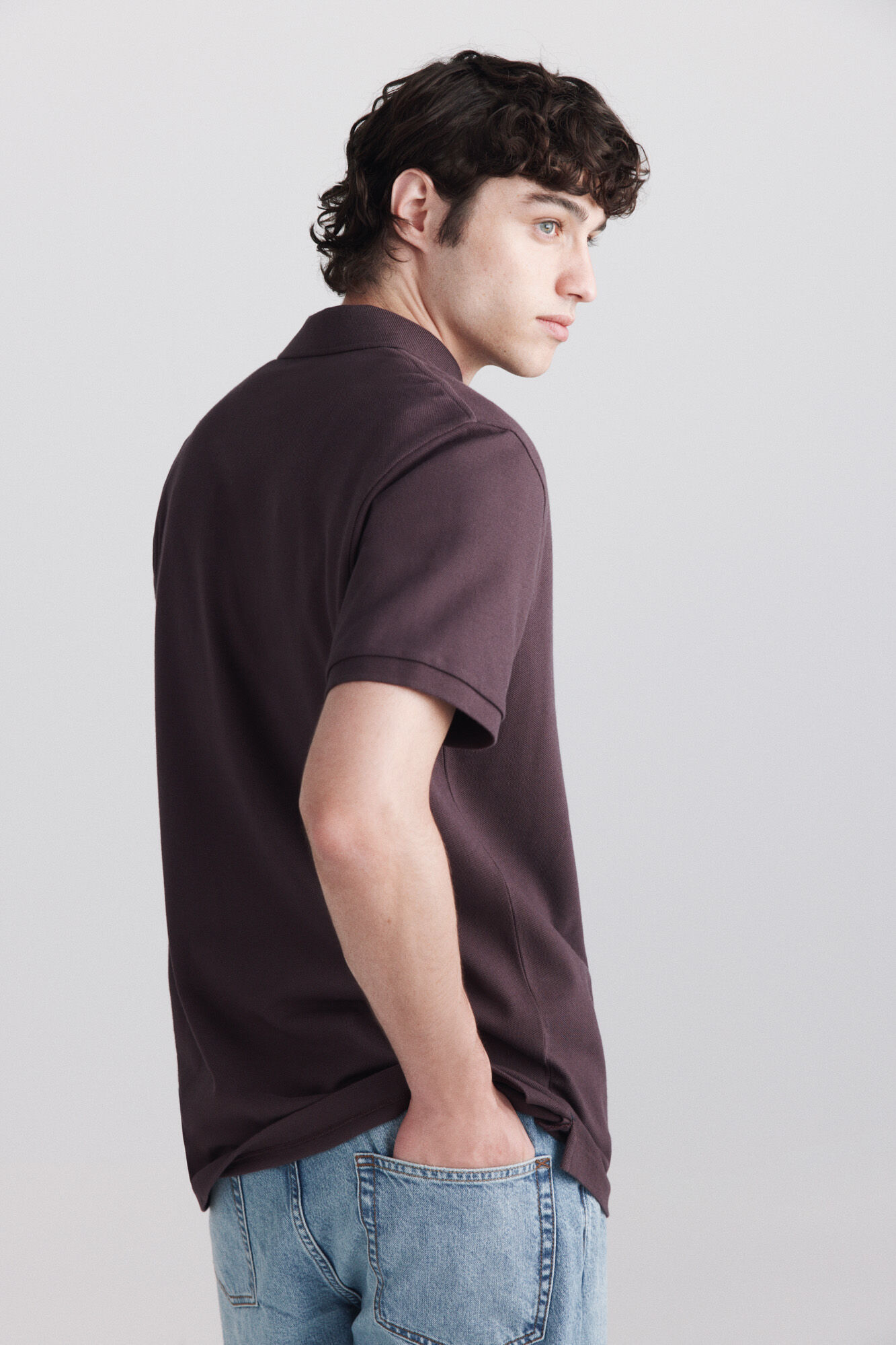 Springfield Polo de piqu&eacute; b&aacute;sico Springfield regular fit p&uacute;rpura