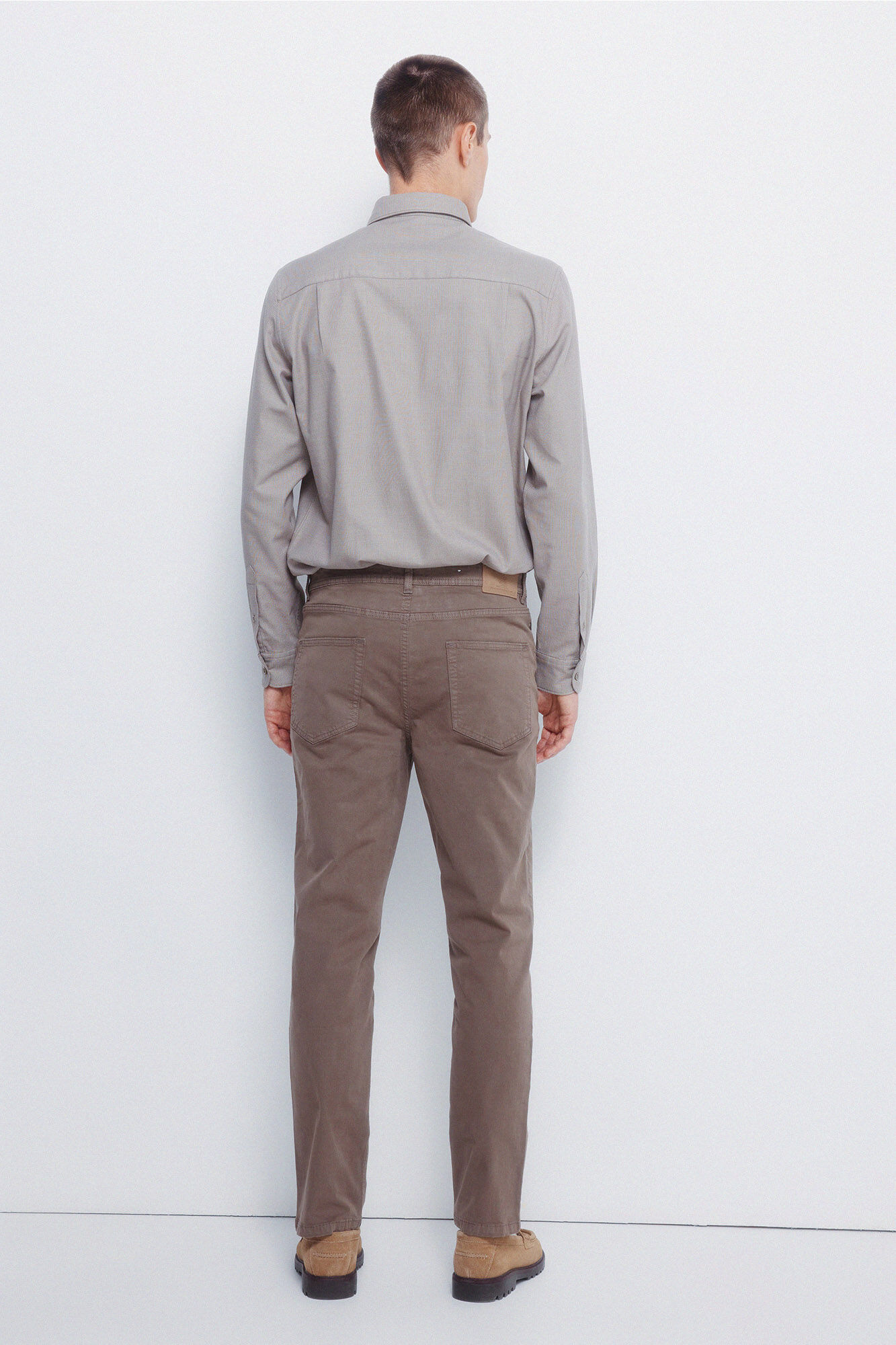 Springfield Pantal&oacute;n slim fit de 5 bolsillo caf&eacute;