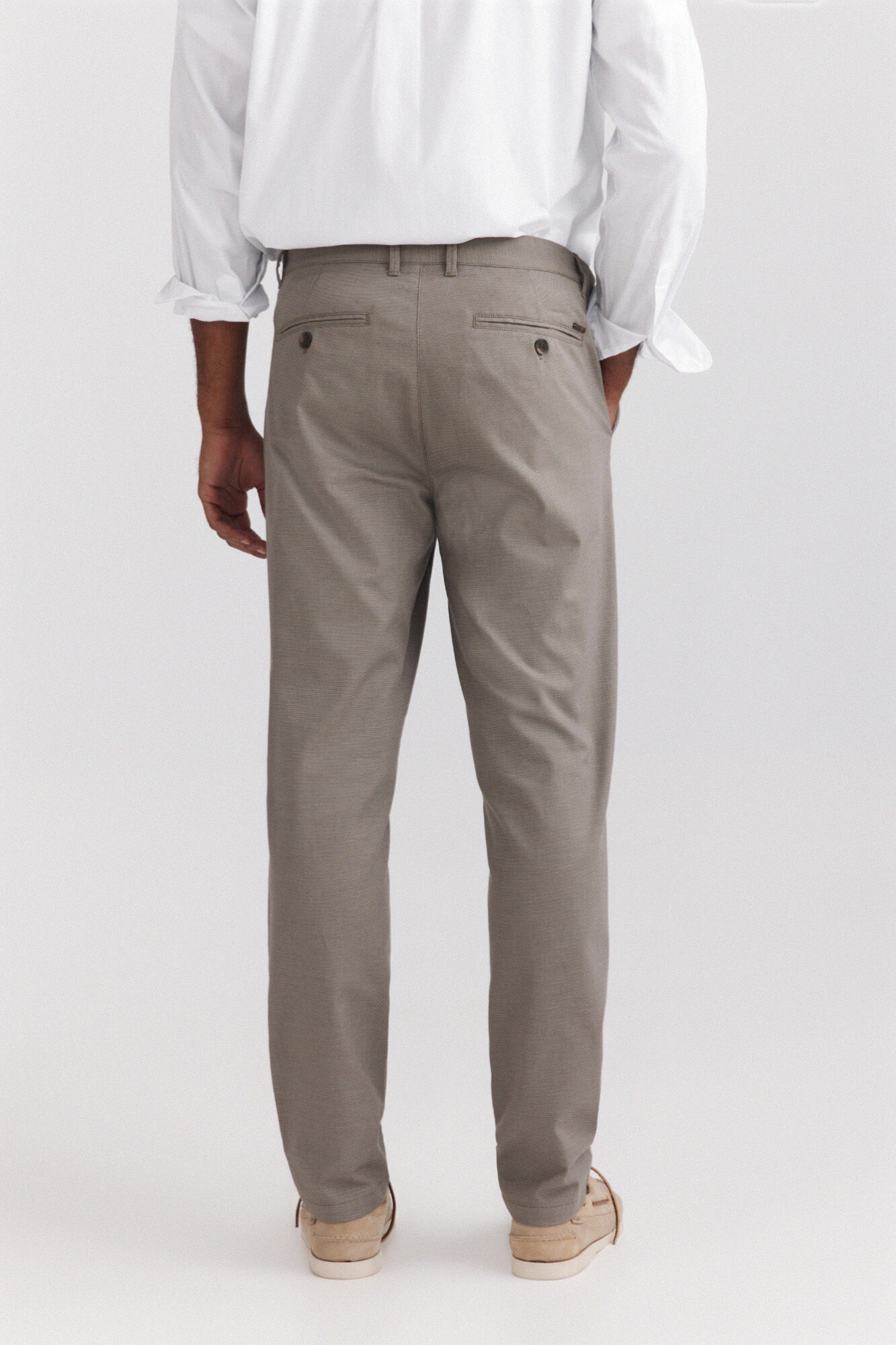 Springfield Pantal&oacute;n chino de estructura bicolor comfort fit caf&eacute;