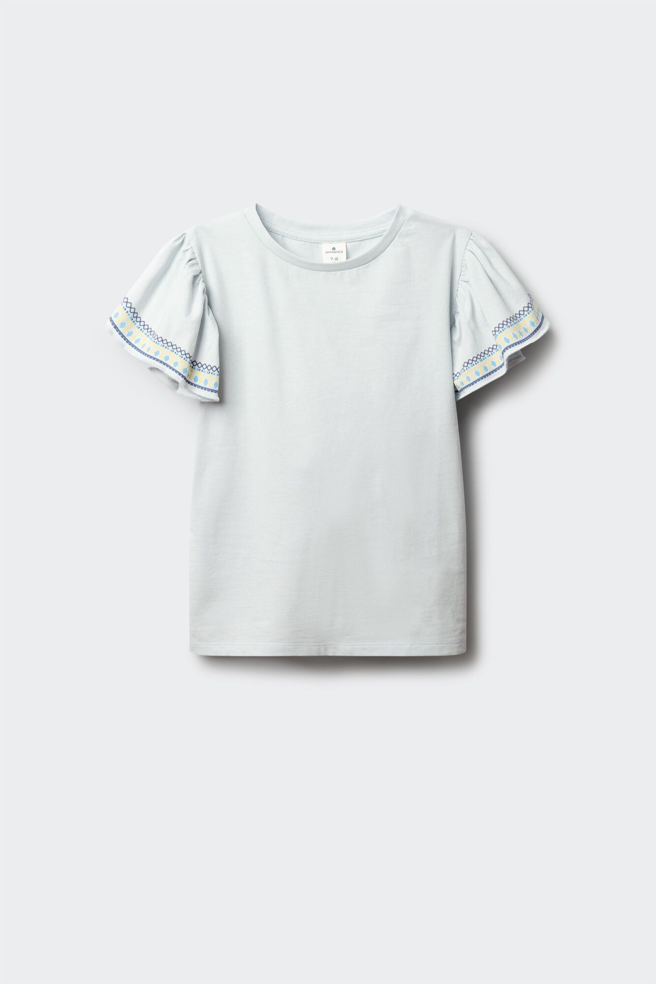Springfield Kids Playera de manga corta b&aacute;sica con volante estampado ni&ntilde;a