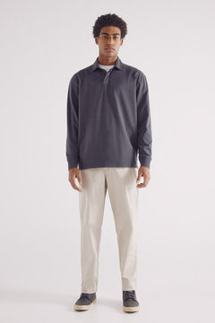 Springfield Polo manga larga lavado regular fit azul