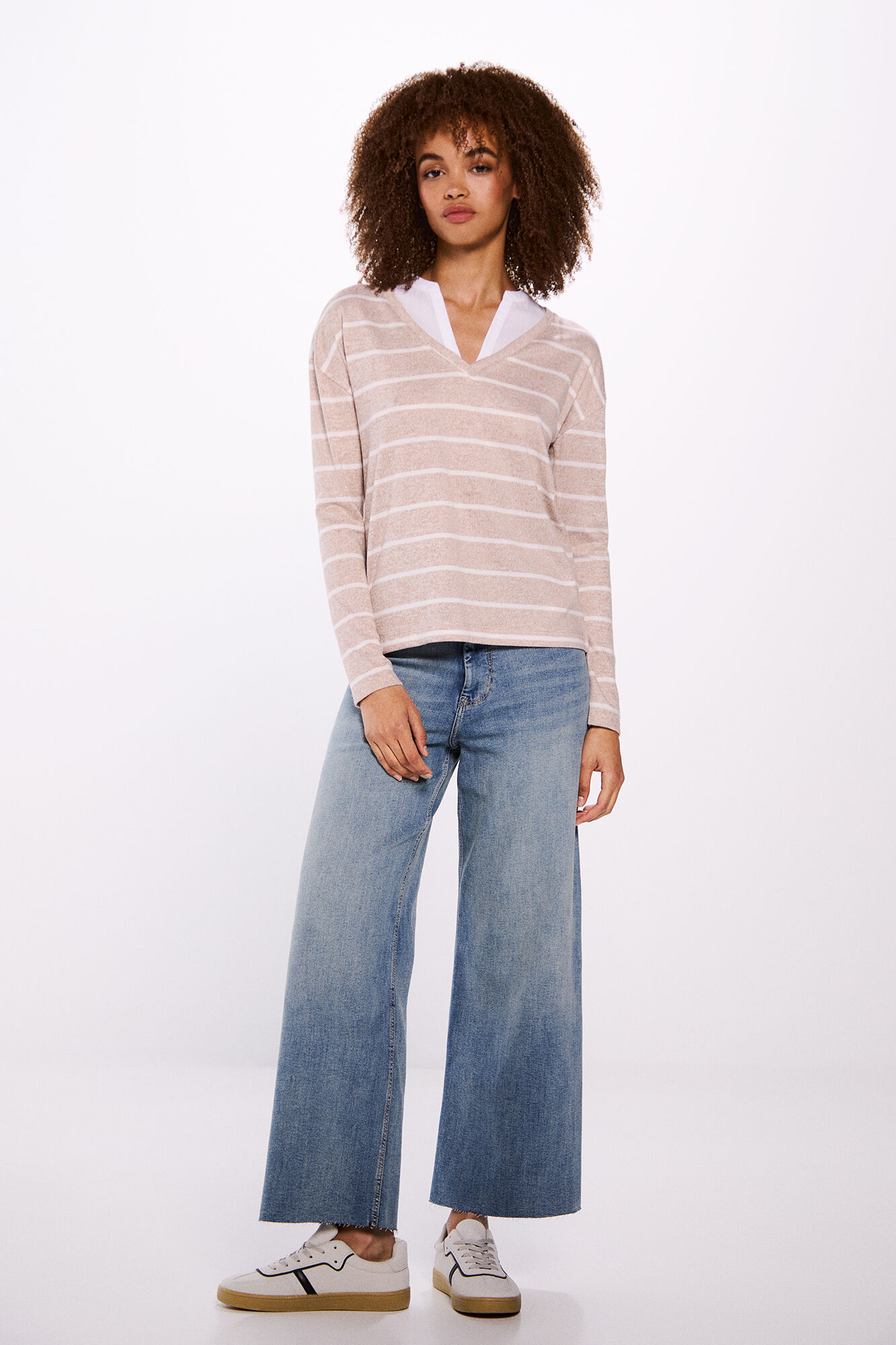 Springfield Playera combinada tacto suave caf&eacute;