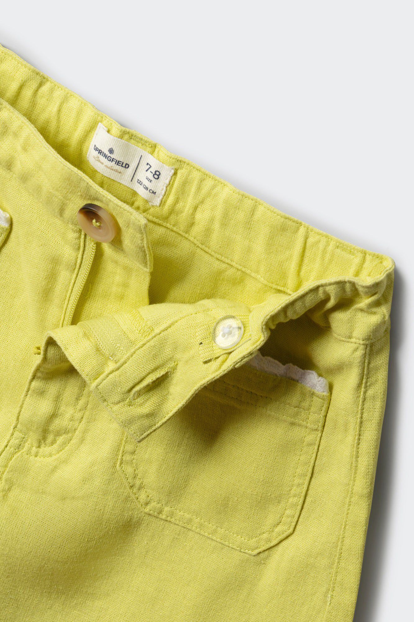 Springfield Kids Short de lino para ni&ntilde;a amarillo
