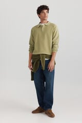 Springfield Polo de estructura con botones kaki
