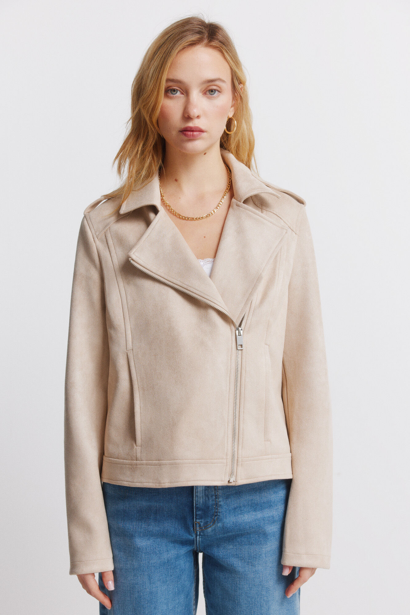 Springfield Chamarra de ante con trabillas para los hombros estampado