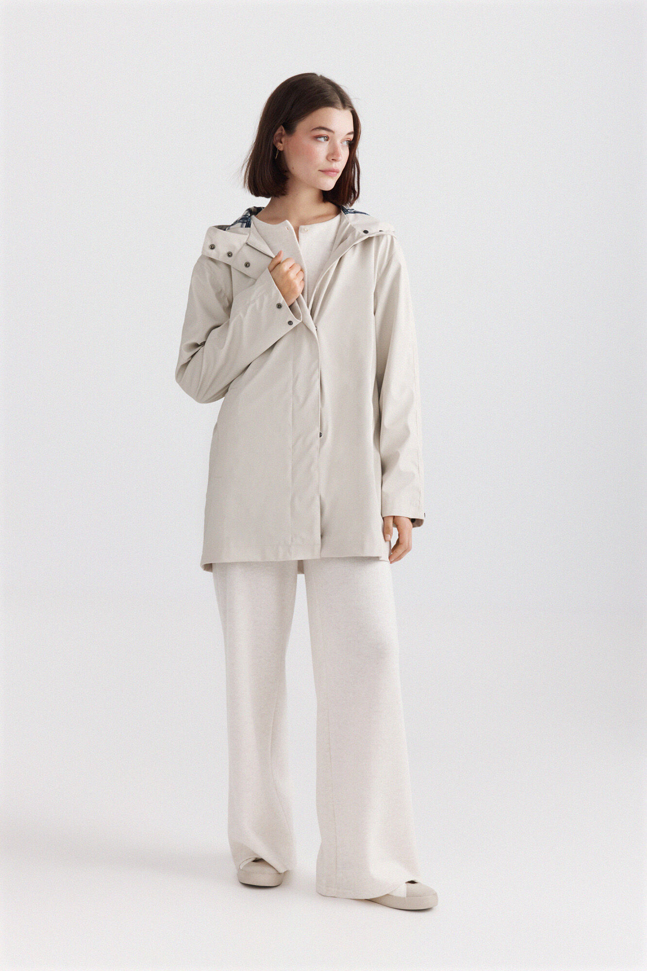 Springfield Chamarra impermeable con capucha beige