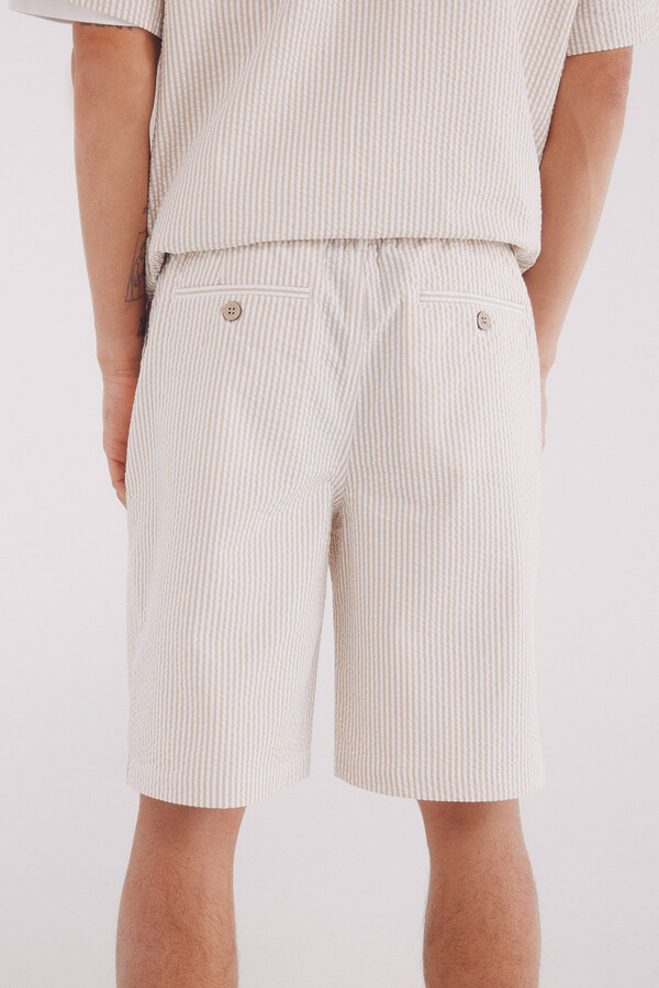 Springfield Bermudas seersucker relaxed fit beige