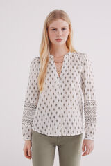 Springfield Blusa estampada bordados mangas estampado