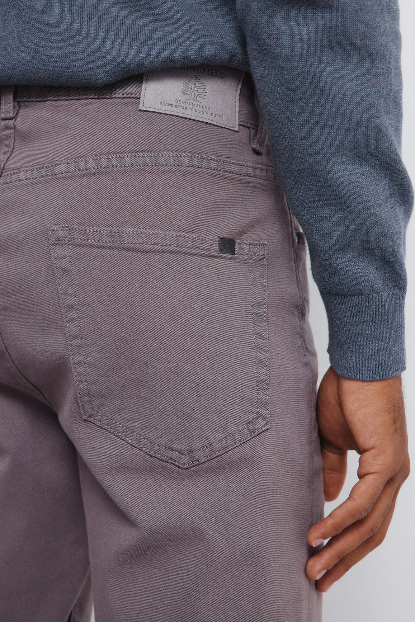 Springfield Pantal&oacute;n slim fit de 5 bolsillo gris