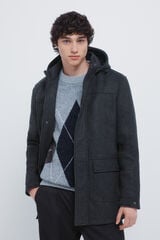 Springfield Parka larga efecto lana gris
