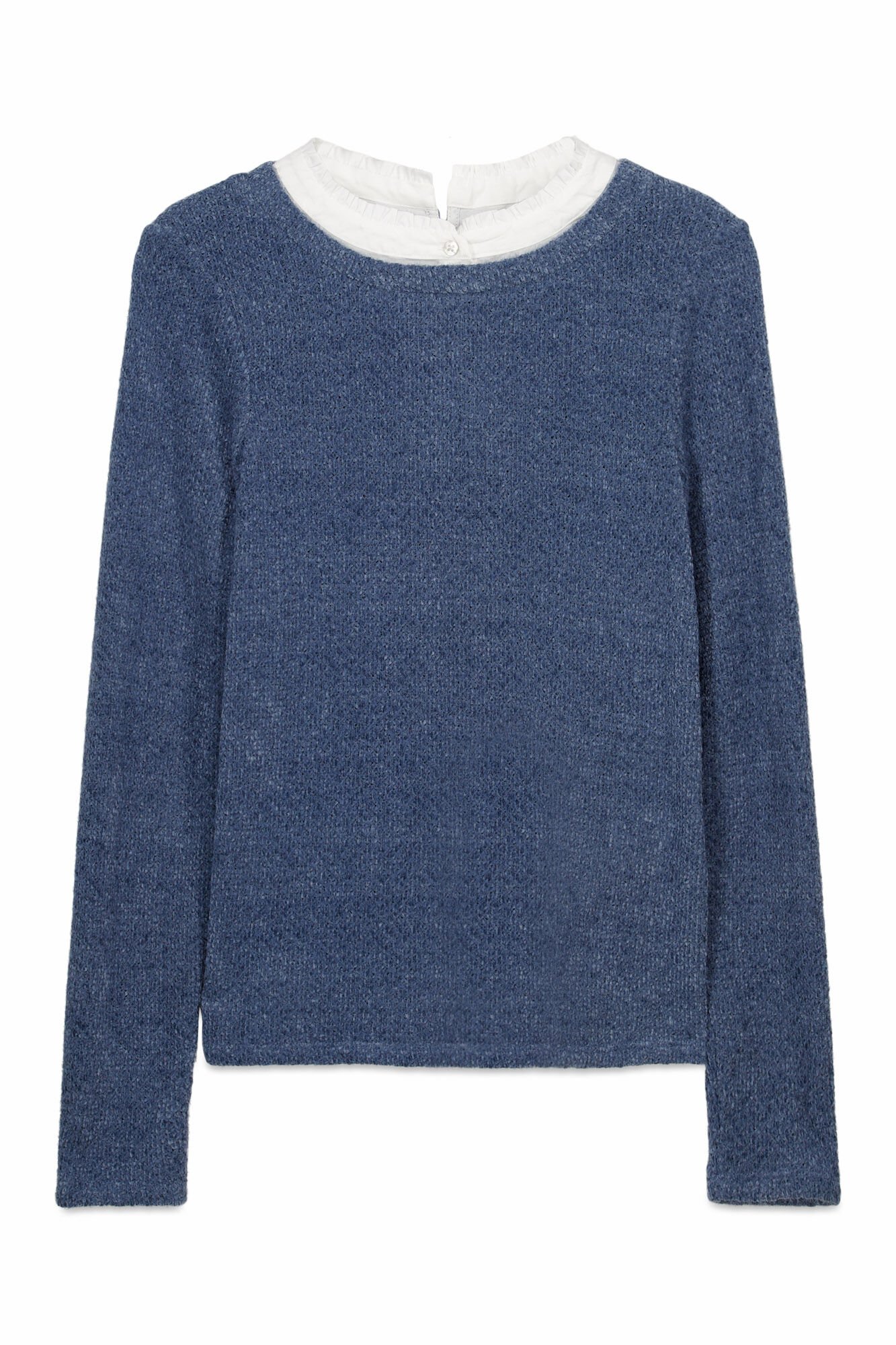 Springfield Playera chenilla cuello combinado azulado