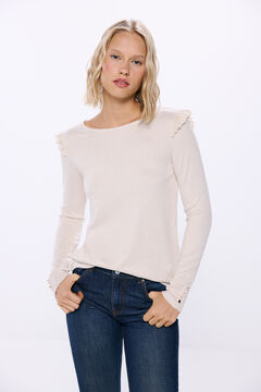 Springfield Playera hombros volante lace beige