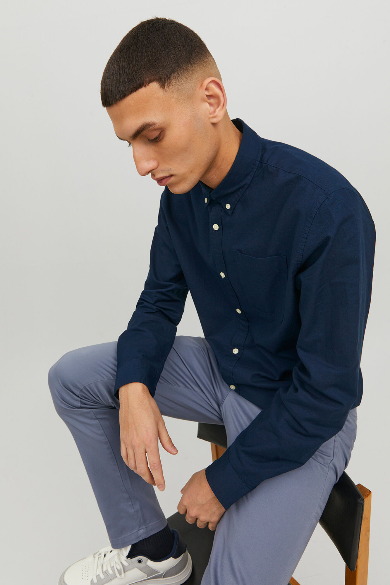 Jack & Jones Camisa oxford de algod&oacute;n