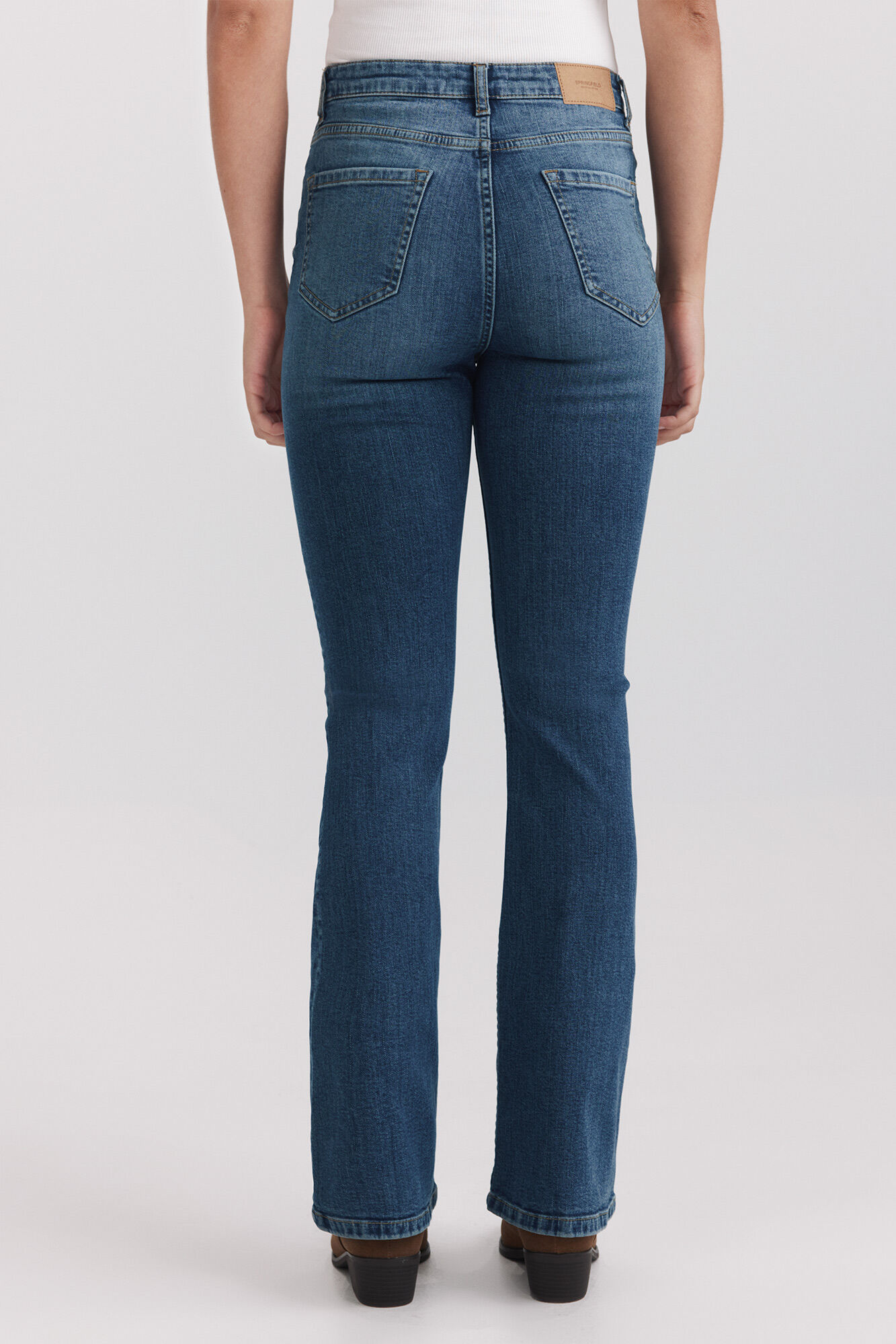 Springfield Jeans bootcut de tiro alto azul