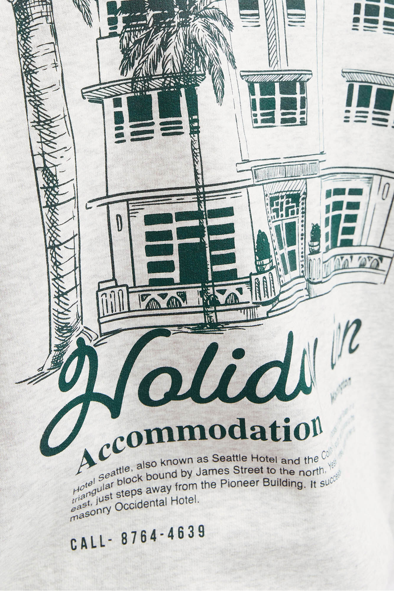 Jack & Jones Sudadera back print natural