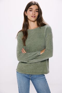 Springfield Playera chenilla escote redondo marfil