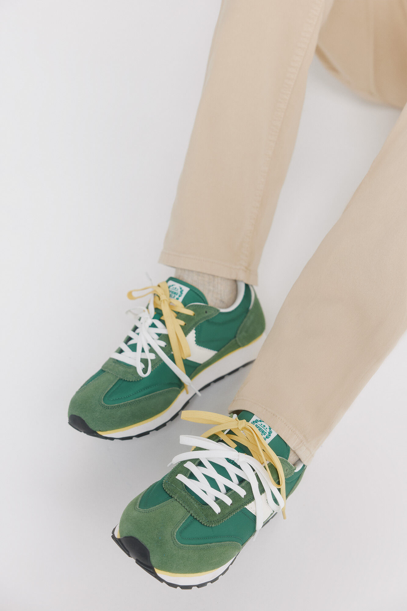 Springfield Zapatilla piel casual verde