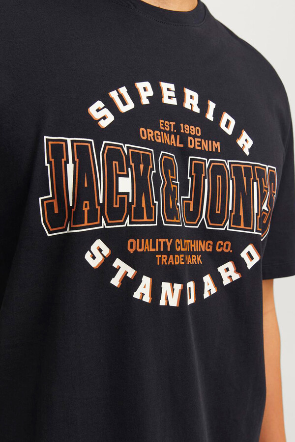 Jack & Jones Playera estándar fit negro