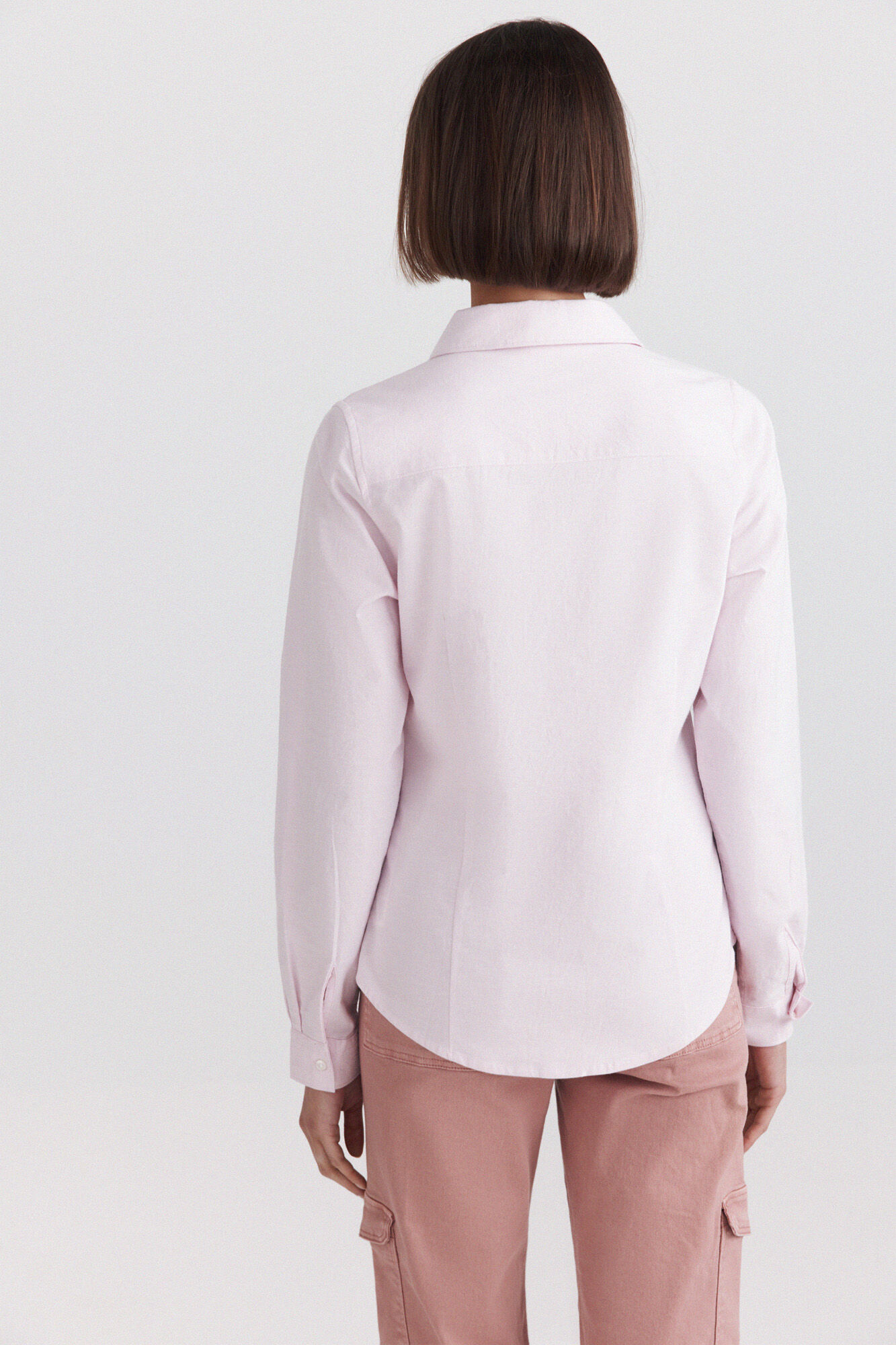 Springfield Camisa oxford semi abierta rosa