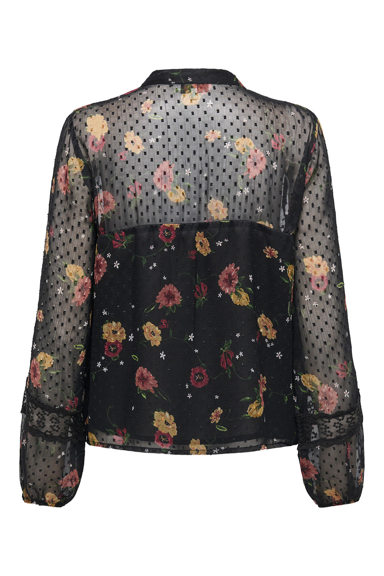 Only Blusa estampada semitransparente negro