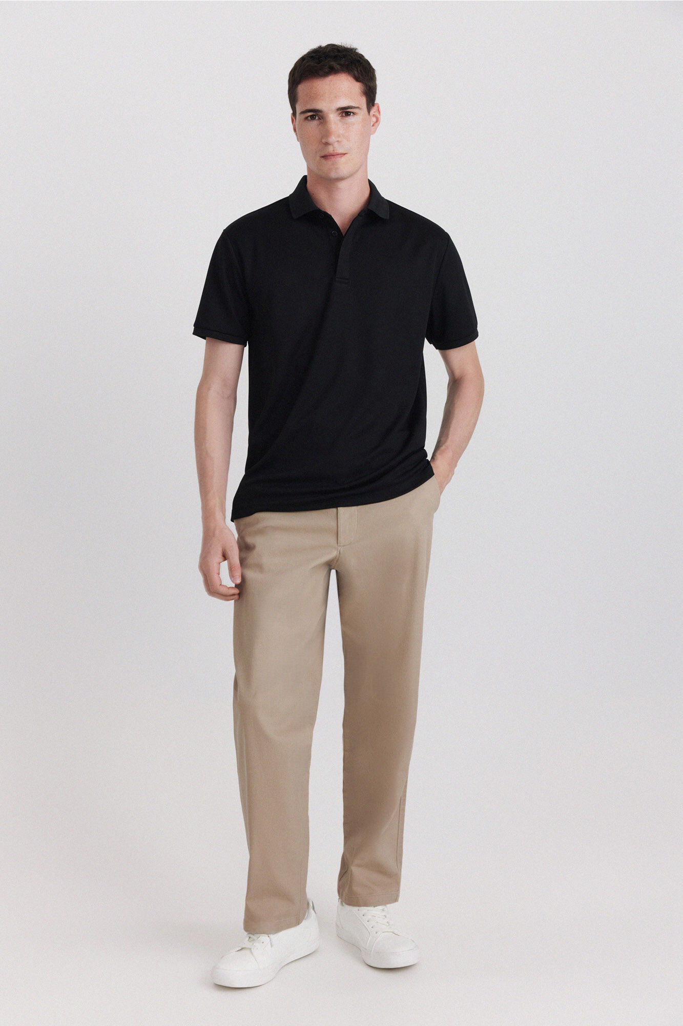 Springfield Polo de tejido t&eacute;cnico slim fit negro