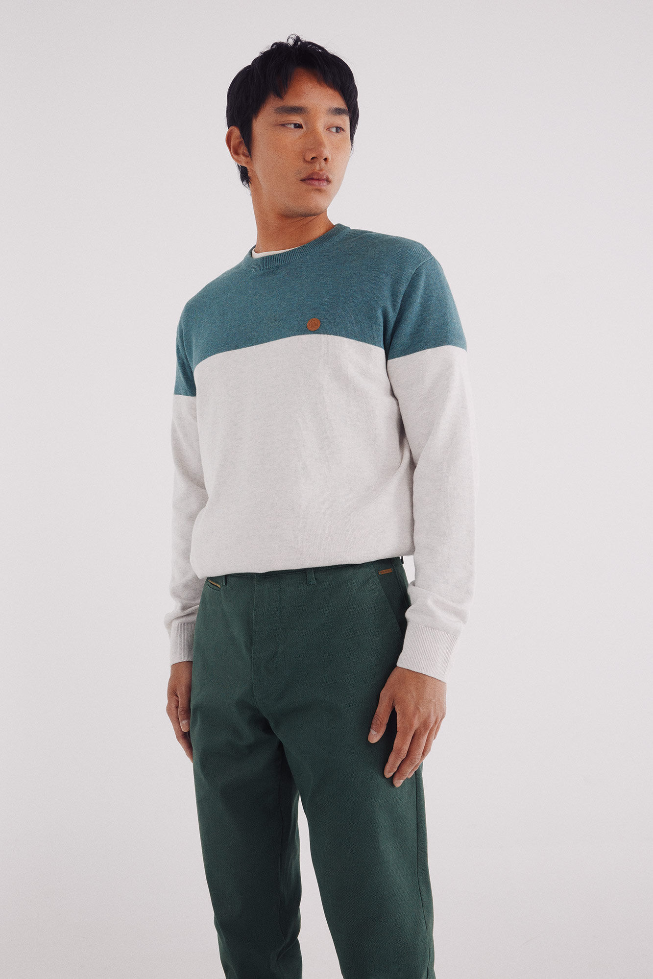 Springfield Pantal&oacute;n chino microestampado slim fit caza oscuro