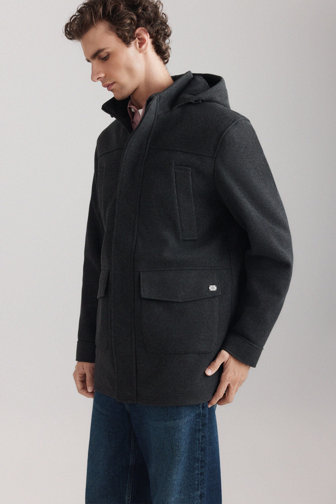 Springfield Parka larga efecto lana